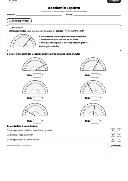 Ficha del transportador, 4º Primaria
